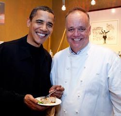 Tony Mantuano e il presidente degli Stati Uniti d'America Obama