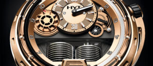 A BAselworld 2016 Il segnatempo idrodinamico HYT H1 Full Gold