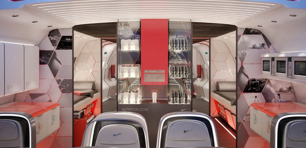 L'allestimento interno del Boeing 787 Dreamliner realizzato sulla base del progetto Home Team Advantage