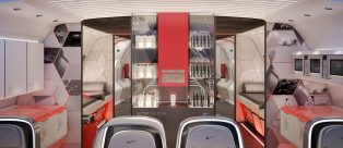 L'allestimento interno del Boeing 787 Dreamliner realizzato sulla base del progetto Home Team Advantage