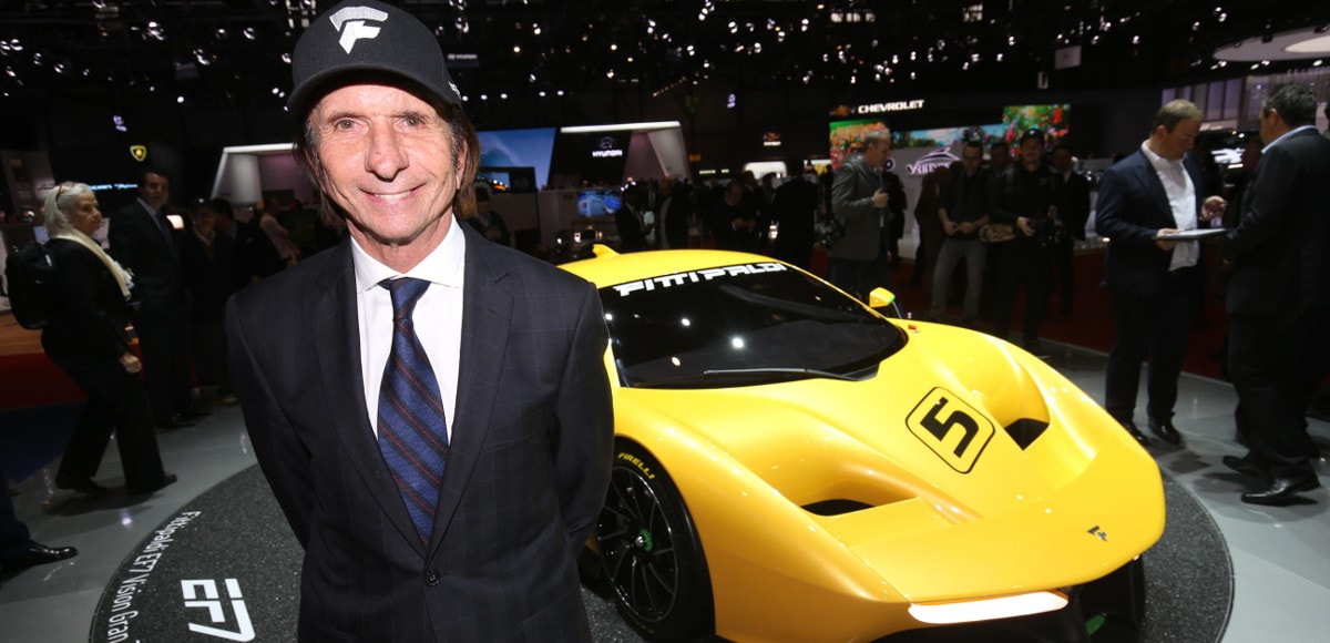 Il campione brasiliano Emerson Fittipaldi presenta al Salone di Ginevra 2017 la sua supercar EF7 Vision Gran Turismo