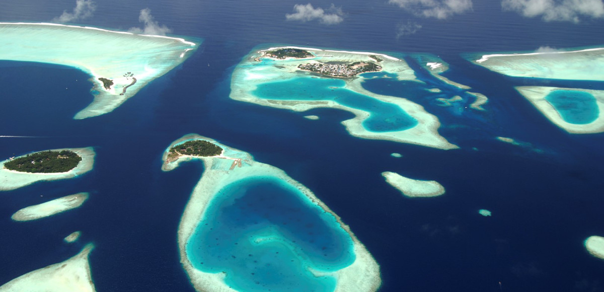 Vista panoramica delle Isole Maldive